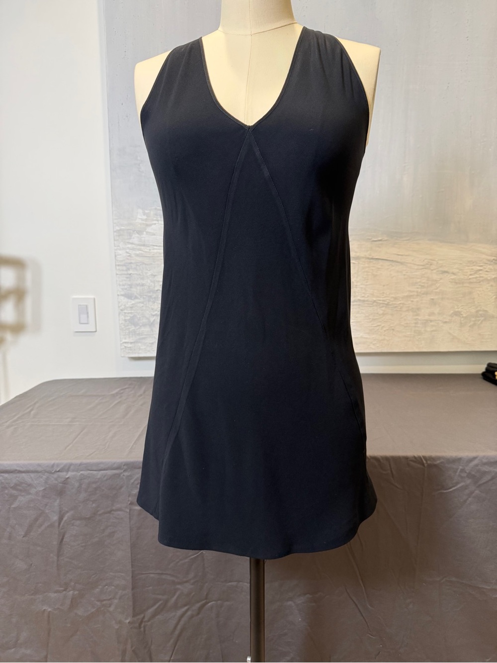 Rick Owens Black V-Neck Sleeveless Mini Dress